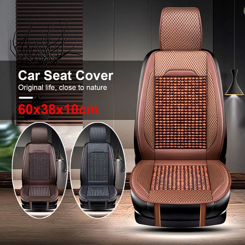 Cuscino per perline di legno, coprisedile estivo in pelle traspirante, fatto a mano, accessorio universale per auto_voghion.com