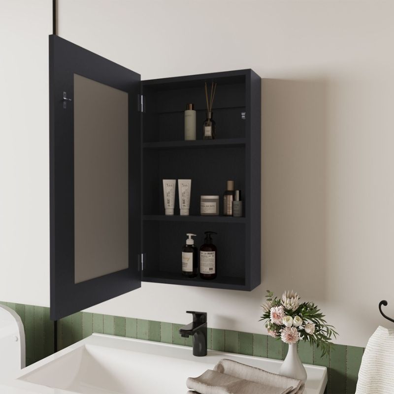 Mobiletto con specchio Parks incluso con medicinali neri_voghion.com