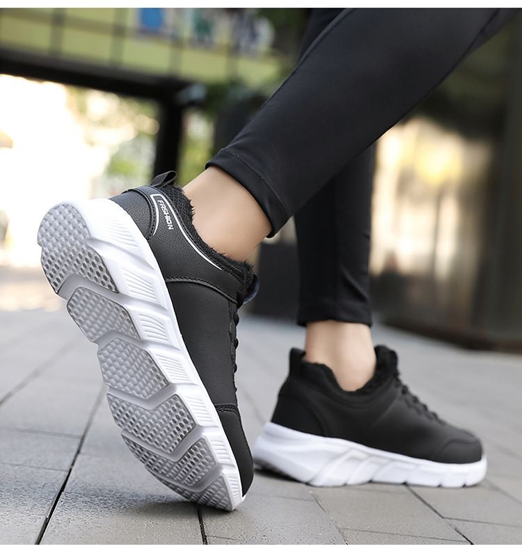 Lässige Laufschuhe für Damen, Herbst und Winter, Leder, leicht, große Fitnessschuhe sowie warme Sportschuhe aus Samt, Baumwollschuhe_voghion.com