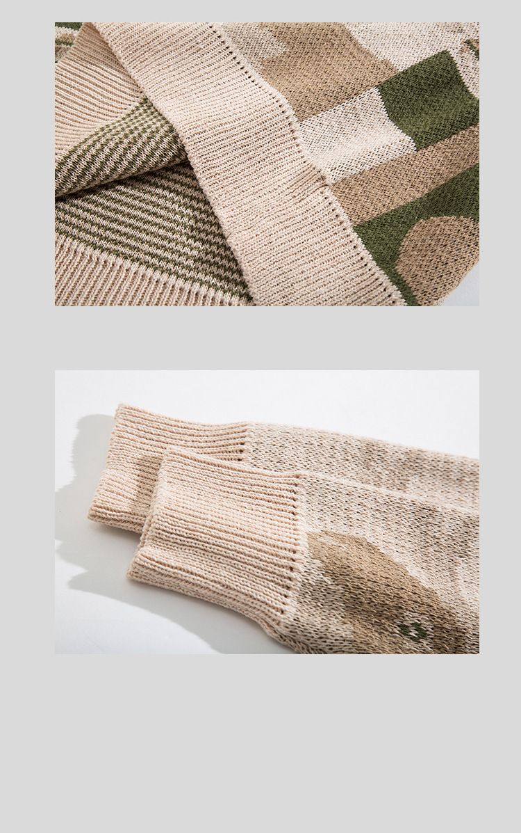 Pull col rond à motif dessin animé pour homme, tendance, ample, style rétro, décontracté, tricoté, collection automne et hiver_voghion.com