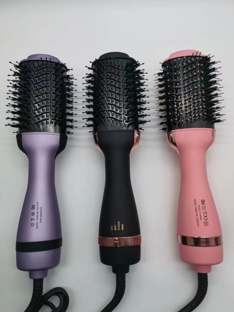 Stilvolle Heißluftbürste mit Temperaturregelung – 3-in-1-Glätteisen, Volumizer und Lockenstab (weiche Gummibeschichtung, kompakt und reisefreundlich)_voghion.com