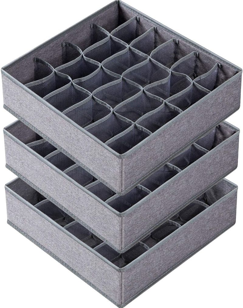 Organizadores de calcetines, divisores, cajones de tela plegables, cajas de almacenamiento para armario, para guardar calcetines y ropa interior._voghion.com