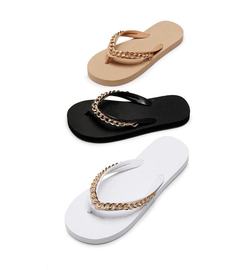Nove prevelike sandale, ženske papuče za plažu sa zlatnim lancem_voghion.com