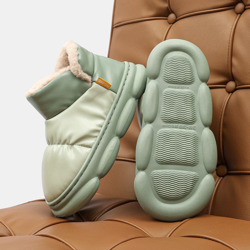 Mercury To Wear Outside In Winter, With A Padded Heel Indoor Warmth And Waterproof Thick Soles. Cotton Slippers For_voghion.com