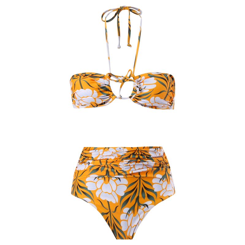 Three-dimensional Flower One-piece Swimsuit Women's Beach Vacation Dress Swimsuit_voghion.com