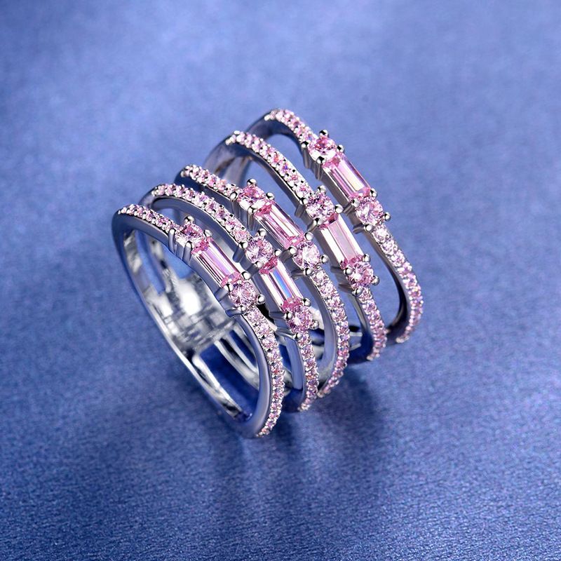 Damenschmuck, einzigartiges geometrisches stapelbares Zirkonring-Set, hypoallergen und anlaufgeschützt, verblasst nicht, kleine Chargen gewickelter Zirkonringe_voghion.com