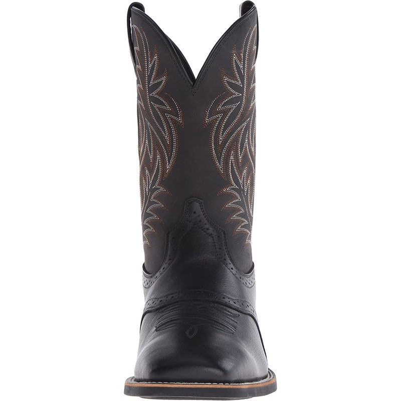 Oberschenkelhohe, bestickte Vintage-Cowboystiefel mit Patchwork-Muster und breiter Spitze_voghion.com
