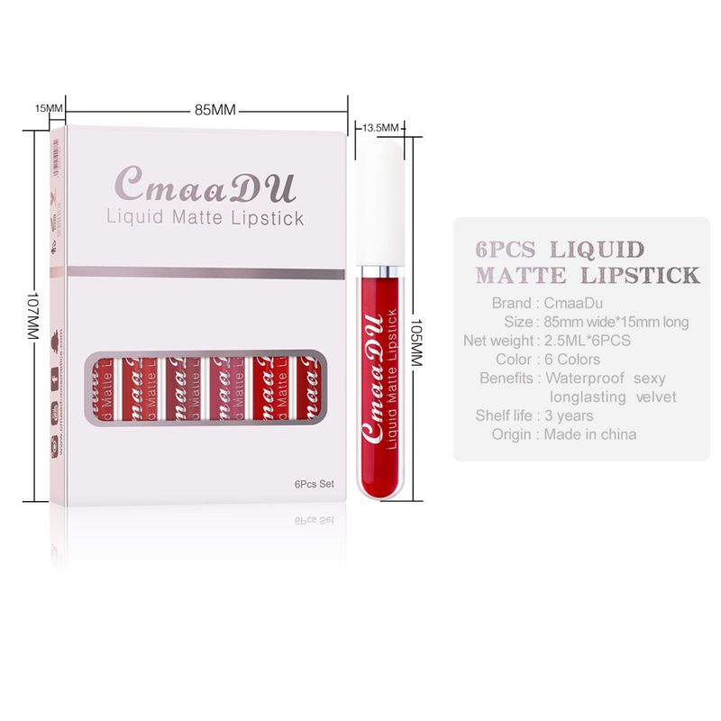 Lápiz labial líquido mate antiadherente, resistente al agua, brillo labial de larga duración, brillo labial aterciopelado de alta pigmentación, cosméticos de belleza, regalo de maquillaje para niñas_voghion.com