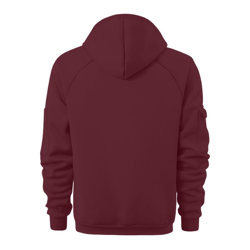 Abbigliamento da uomo Felpa con cappuccio e cerniera da uomo con tasche multiple - Pullover casual foderato in pile per corsa, palestra e streetwear_voghion.com
