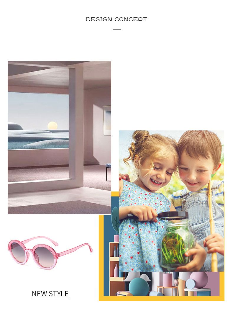 Occhiali da sole polarizzati per bambini alla moda, per ragazzi e ragazze, montatura in morbido TPEE, design a occhio di gatto, protezione solare UV400, occhiali rotondi_voghion.com