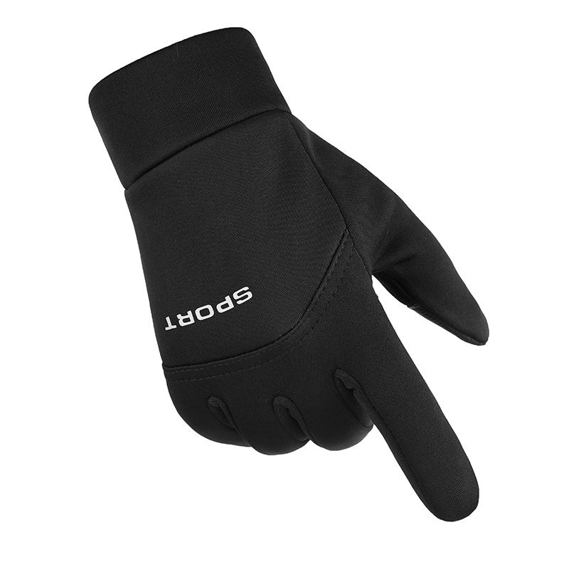 Cross-border Winter Cycling Men Full Finger Outdoor Warm Fleece Lined Windproof Waterproof Anti-slip Touchscreen Gloves_voghion.com