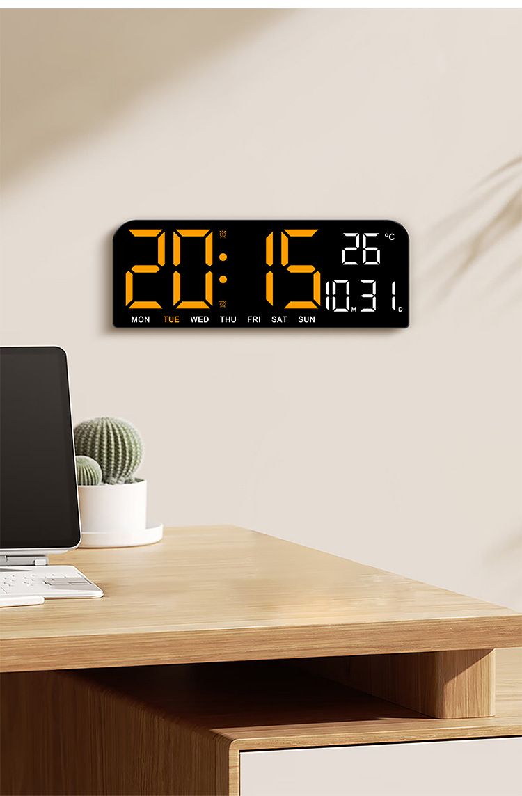 New Screen Alarm Simple LED Desktop Creative Large Size Table Clock Hangable 0707_voghion.com