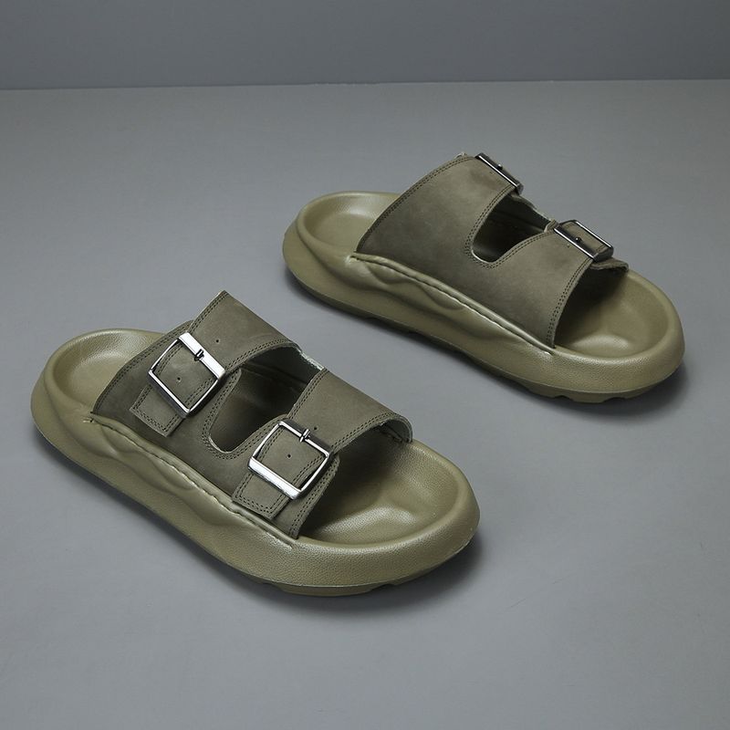 Unschlagbare Qualität 【 Preiskontrolle 】 Herren Echtleder Sommer Casual Vielseitige Britische Trendschuhe Atmungsaktive Hausschuhe Für Männer_voghion.com