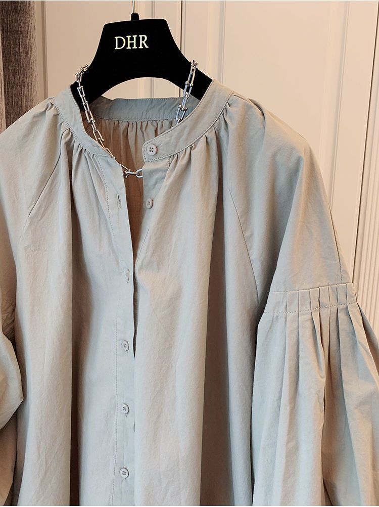 Camicetta vintage con balze francesi e maniche a sbuffo da donna – Elegante e chic camicia casual da donna in bianco, nero e cachi (S/M/L/XL)_voghion.com