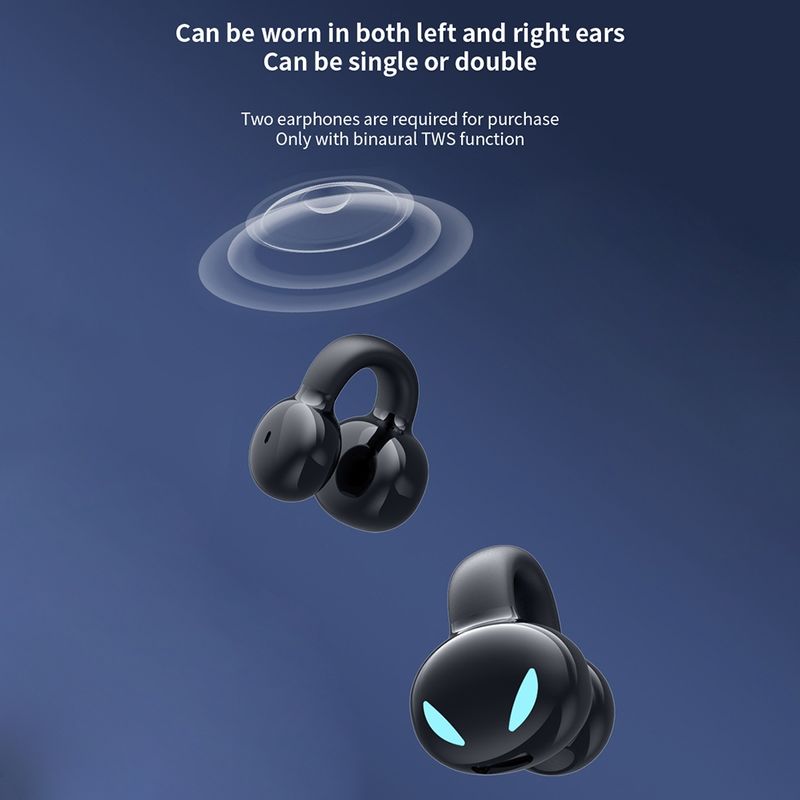 Clip Ear Stereo External Sound Without Hurting Ear Business Sports Model Bluetooth Earphones(Pink)_voghion.com
