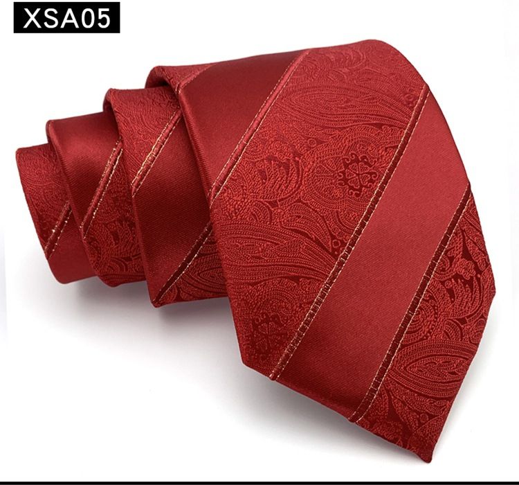 Corbata de boda para novio, ocasión roja, traje elegante y atractivo, vestido formal, cuello, huella de mano tradicional en versión amplia_voghion.com