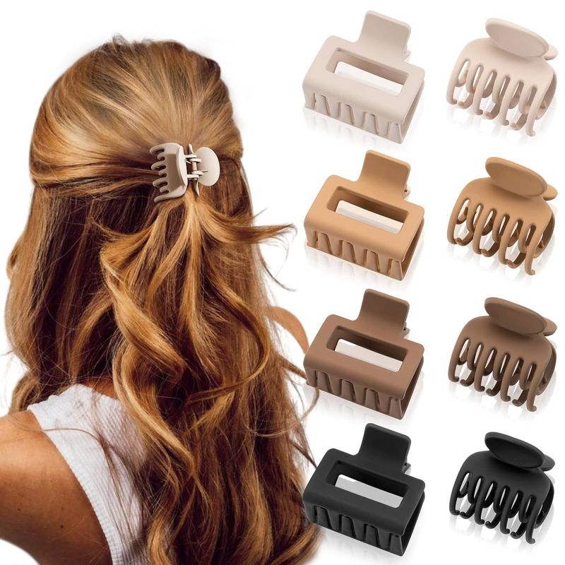 Copricapo di colore solido, piccolo fermaglio geometrico, clip a squalo, fermaglio per coda di cavallo alta, accessori per capelli_voghion.com