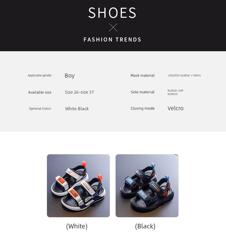 Boys' Summer Genuine Leather Soft Bottom Non-Slip Baby Sandals_voghion.com