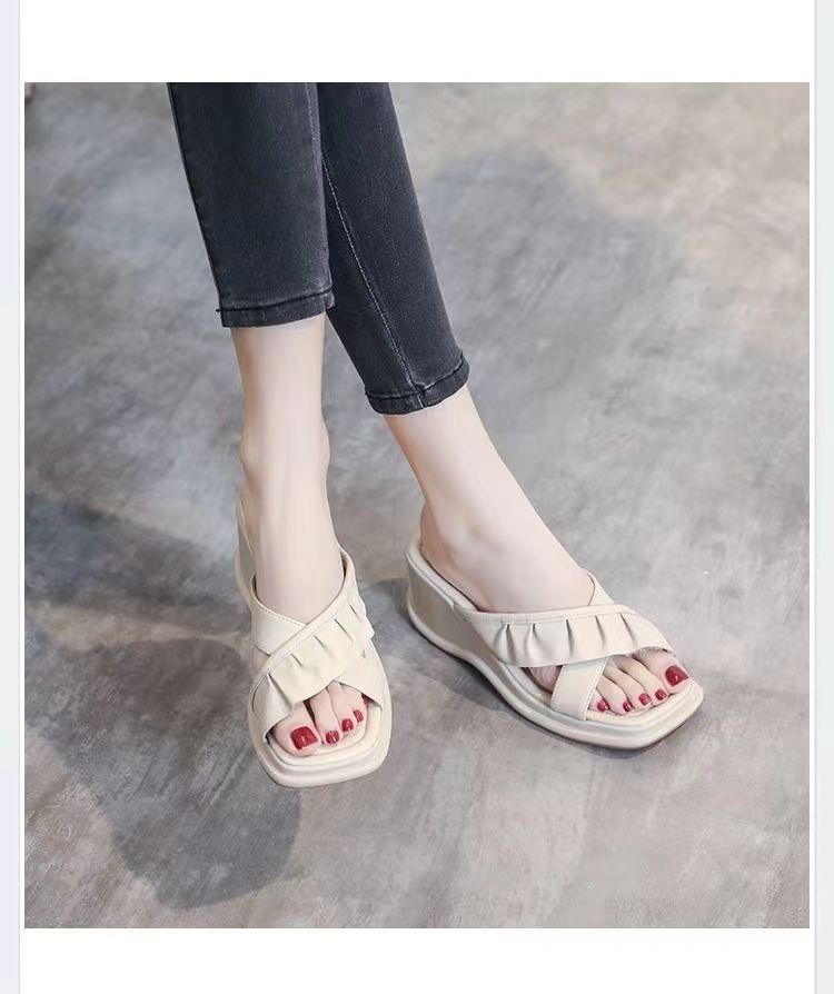 ,Height Enhancing Niche High End 2023 New Thick Soled French Evening Breeze Sandals, Comfortable To Wear Outside In Summer_voghion.com