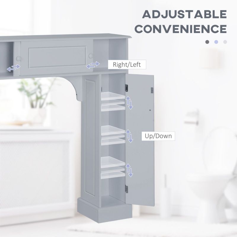 Adjustable W Toilet Cabinet Toilet Rack Storage The Kleankin Shelves Over_voghion.com