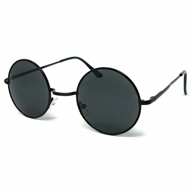 Round Lens Sunclasses Mens Unisex John Lennon Small Circle Ozzy Hippie UV_voghion.com