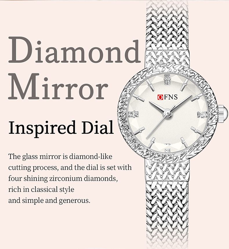 Women's Minimalist Luxury Round Face Quartz Watch With Wheat Grain Pattern, Waterproof, Mesh Strap, Elegant Small Dial Women's Watch_voghion.com