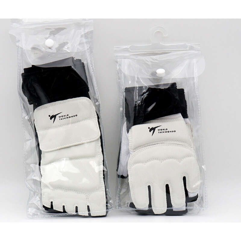 Weiße Boxhandschuhe für Taekwondo, dicke Fußabdeckung, Halbfinger-Armband für das Training von Kindern und Grundschülern_voghion.com