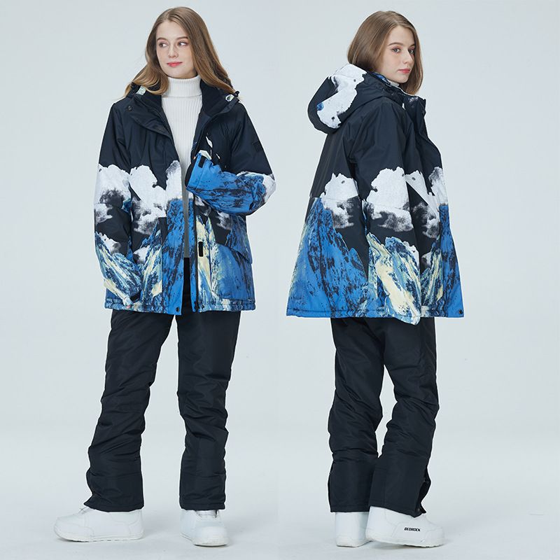 New Snowboarding Suit For Men Women, Couple Style, Warm Thickened Korean Version Ski Jacket And Pants Set_voghion.com