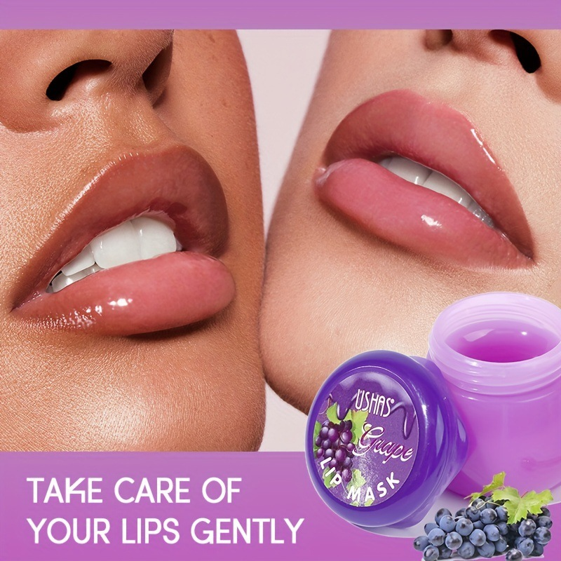 El cuidado de mascarilla congelada con sabor a uva de venta caliente de USHAS hidrata e hidrata las líneas de los labios_voghion.com