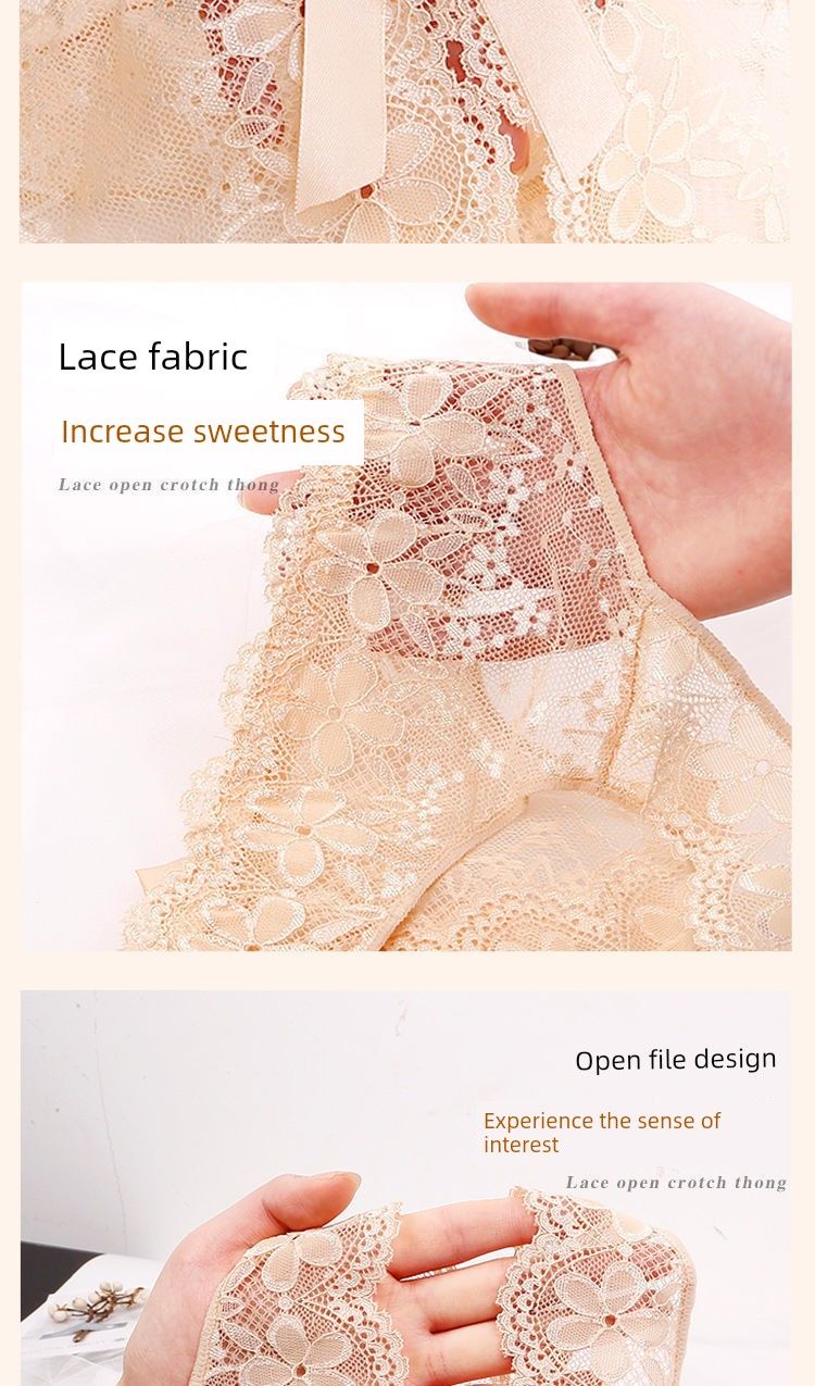 2024 Neuankömmling Sexy Passion Temptation Mitternachtszauber Durchsichtige Spitze Plus Size Open-End-Unterwäsche T-förmiges Höschen_voghion.com
