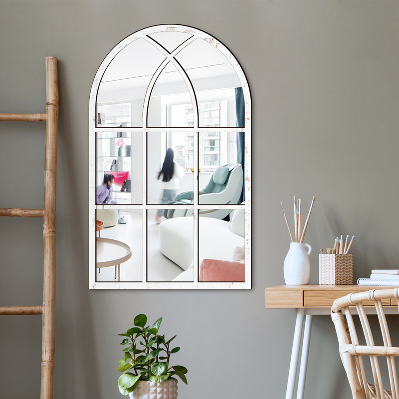 MZ420-427 three-dimensional imitation window arch, wooden acrylic mirror surface wall sticker, self-adhesive background_voghion.com