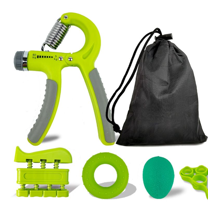 Gripper per conteggio regolabile, set da cinque pezzi, allenatore per le dita, anello di presa in silicone, palla di presa, set da cinque dita_voghion.com