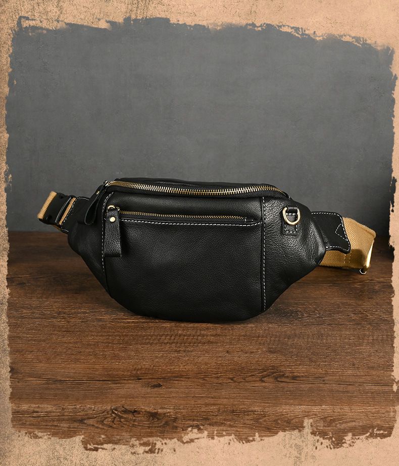 Spring And Summer New Genuine Leather Multifunctional Men's Chest Bag Cowhide Women's Waist Bag Soft Leather Shoulder Crossbody Bag_voghion.com