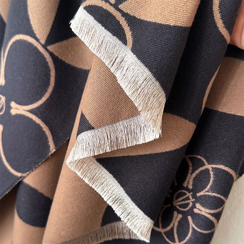 2024 m. naujas geometrinis minimalistinis stiliaus kontrastingų spalvų rudens ir dvipusis kašmyro šalikas, žieminis, aukščiausios klasės_voghion.com