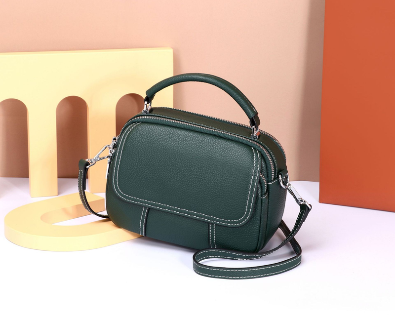 Borsa multi scomparto casual da donna a tracolla a tracolla in pelle bovina alla moda con strato superiore, pelle morbida di grande capacità_voghion.com