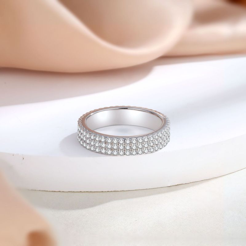 Open Cuff Ring - 925 Sterling Silver High-End Fashion Ring With Zircon Accents_voghion.com
