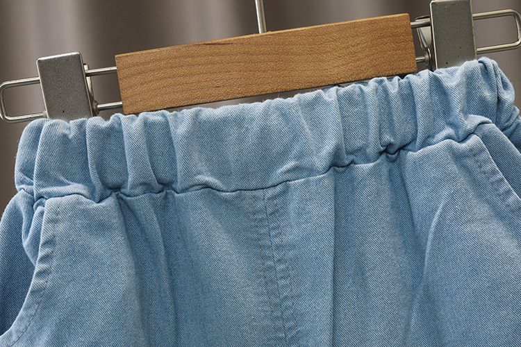 2024 Summer New Polo Neck Shirt Short sleeved Set, Boys' Casual Cowboy Shorts Two Piece Set_voghion.com