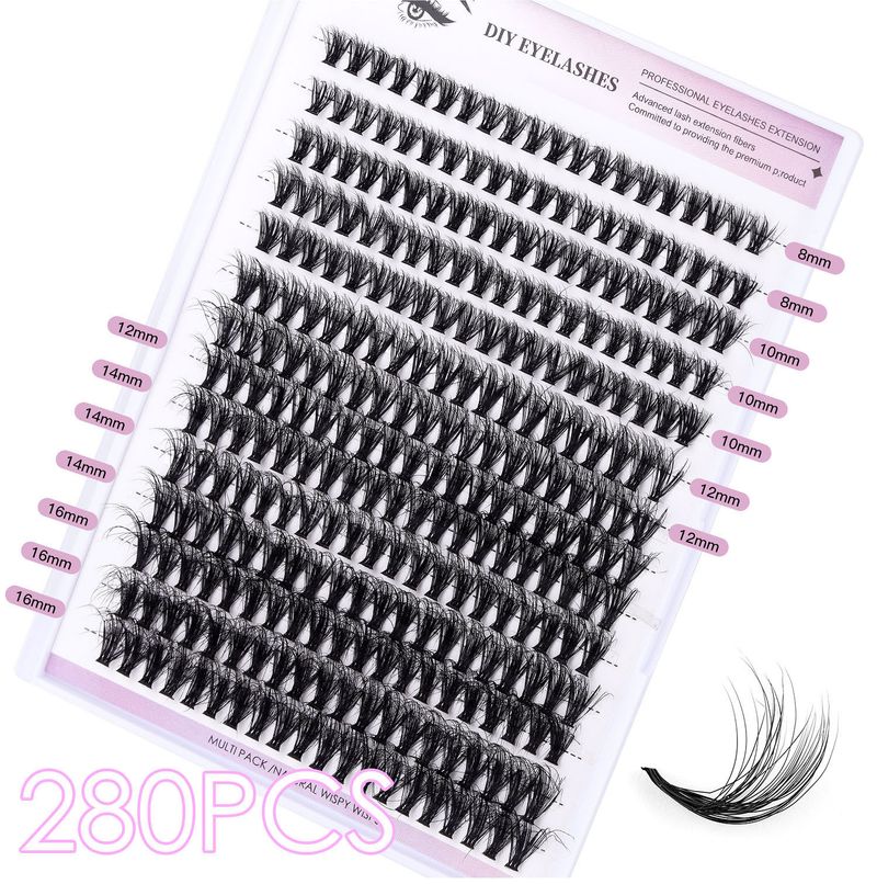 European and American cross border hot selling thick fried hair single cluster false eyelashes set DIY large capacity segmented grafted false eyelashes_voghion.com