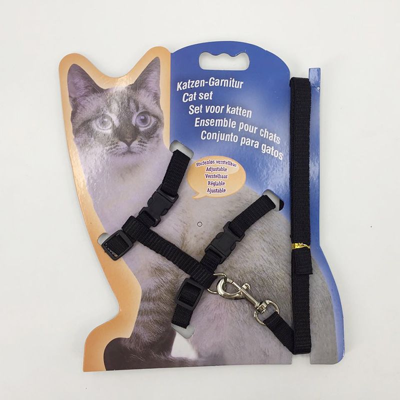Guinzaglio per gatti di taglia media e grande, con imbracatura a forma di I e corda di trazione_voghion.com