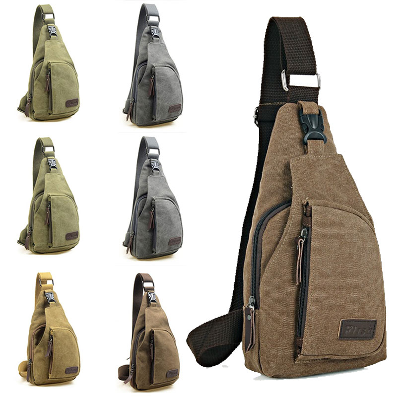 2023 Brand New Men Vintage Canvas Leather Satchel Sling Chest Pack Multifunctional Outdoor Small Shoulder Bag_voghion.com
