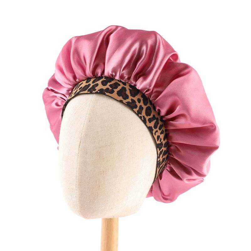 Berretto da notte elastico con stampa leopardata ad alta elasticità Berretto monocolore Berretto chemioterapico alla moda da donna Berretto per capelli_voghion.com