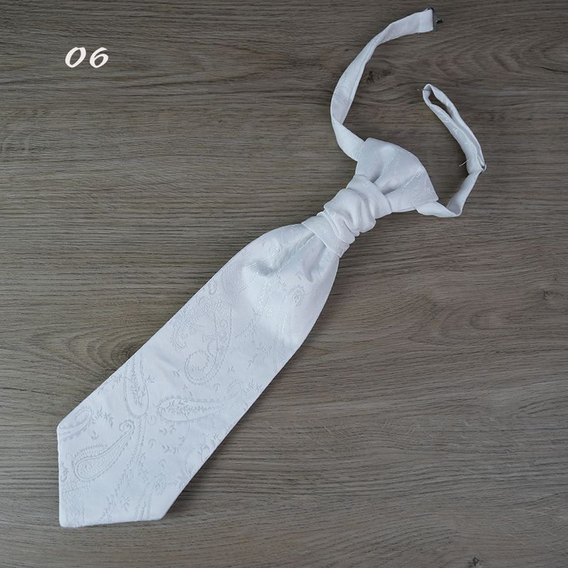 Abito da smoking, banchetto, nodo di Hong Kong, sciarpa da uomo, sera, festa, matrimonio, servizio fotografico, cravatta larga, bianco puro e nero_voghion.com