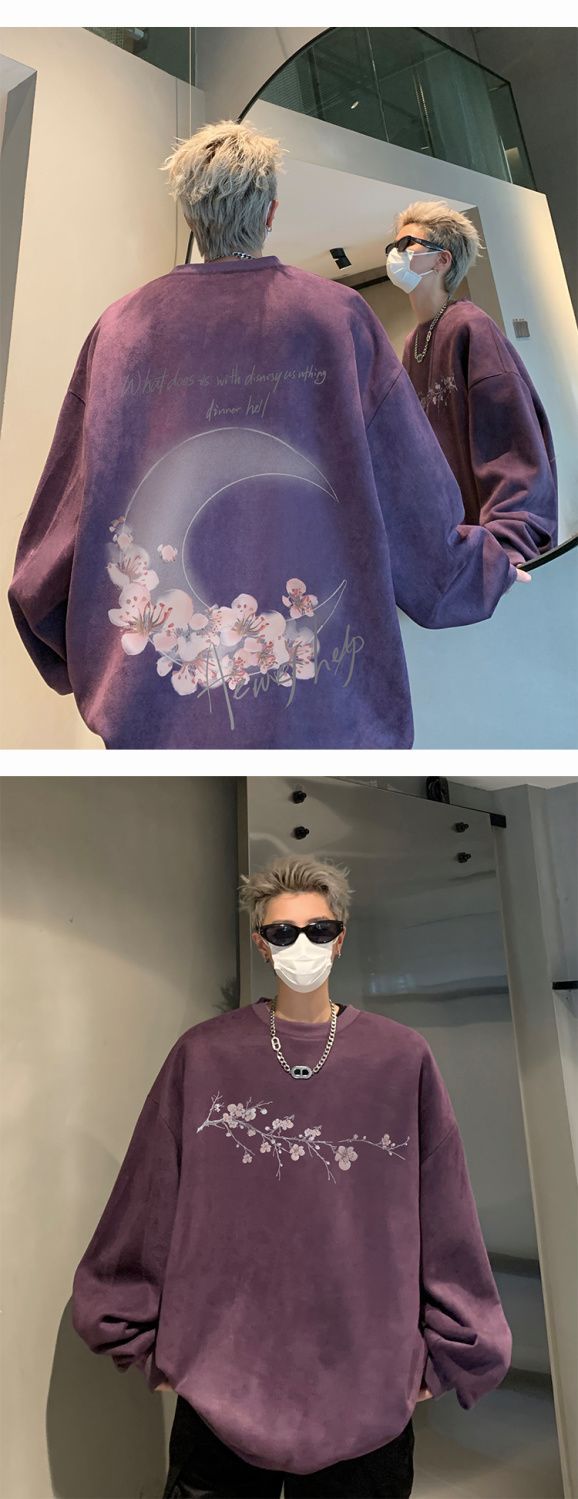 Felpa con cappuccio rosa in velluto di pelle di cervo da uomo, stile americano, girocollo, autunno e inverno, con cappuccio, taglie forti, giacca hip-hop_voghion.com