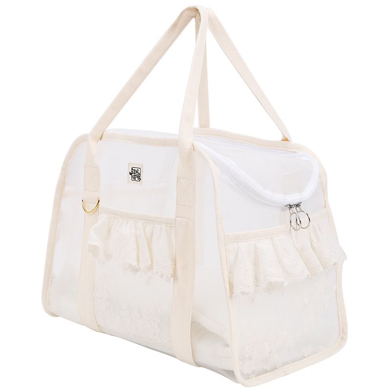 Zaino per cani, in stile coreano, traspirante, portatile, da esterno, con tracolla in pizzo, per gatti, in tinta unita_voghion.com