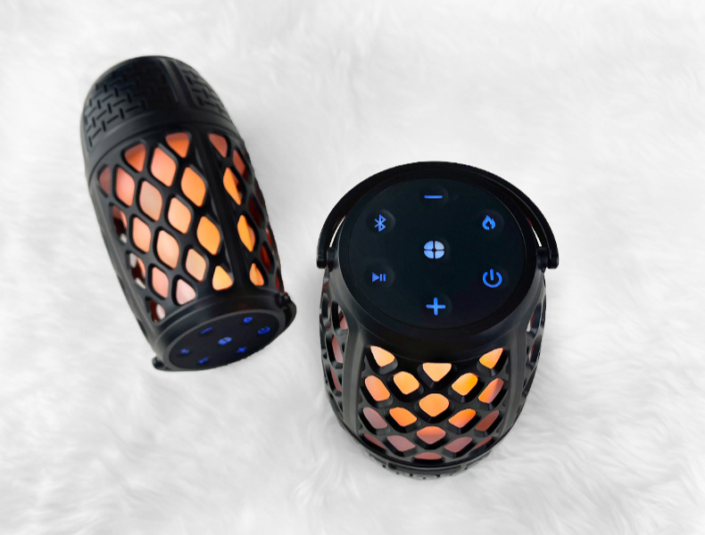 New Wireless Portable Handheld Outdoor Home LED Simulated Flame Light Bluetooth Speaker_voghion.com