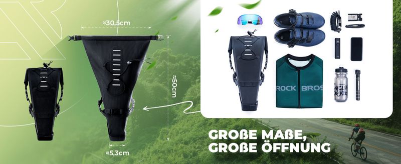 Borsa da sella ROCKBROS 3L, borsa portapacchi per bicicletta, borsa da viaggio per biciclette_voghion.com