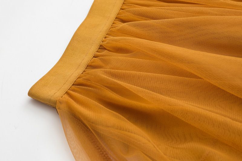 new autumn style temperament high waist slimming super fairy flower bud irregular mesh skirt female 8063_voghion.com