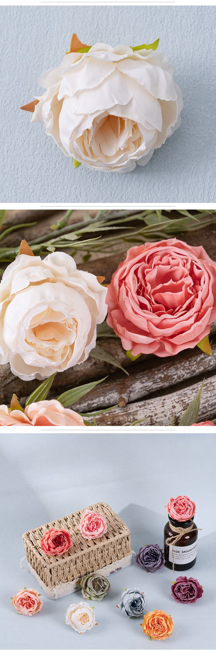 Fiore tenuto in mano Qianxia peonia testa di fiore fioriera fiore artificiale decorazione della casa fiore rosa muro fiore artificiale transfrontaliero MW07303_voghion.com
