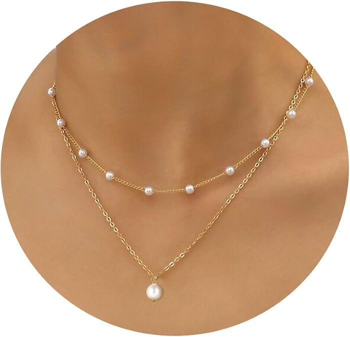 Heißer Verkauf Echt Vergoldete Messing Perlenkette Layered Design Doppelschicht Schlüsselbeinkette Für Frauen_voghion.com
