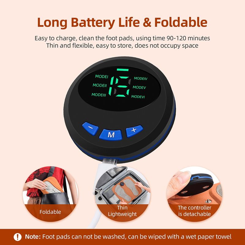 3D-Smart-Fußmassage-Pad mit Fernbedienung, Fußmassagegerät, verbessert die Durchblutung, entspannt die Muskeln, schlanke Beine, 6-Modus-Fußpad_voghion.com